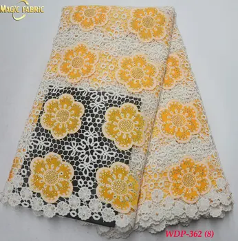 

2019 fashion Nigerian pattern wedding african lace fabric/ guipure cord lace fabric for wedding party WDP-362