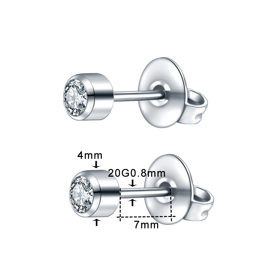 2 шт./лот, стальные стерильные серьги-гвоздики, пирсинг для ушей, кристалл, драгоценный камень, серьги-гвоздики, хрящи, пирсинг, сексуальные женские ювелирные изделия, 20 г