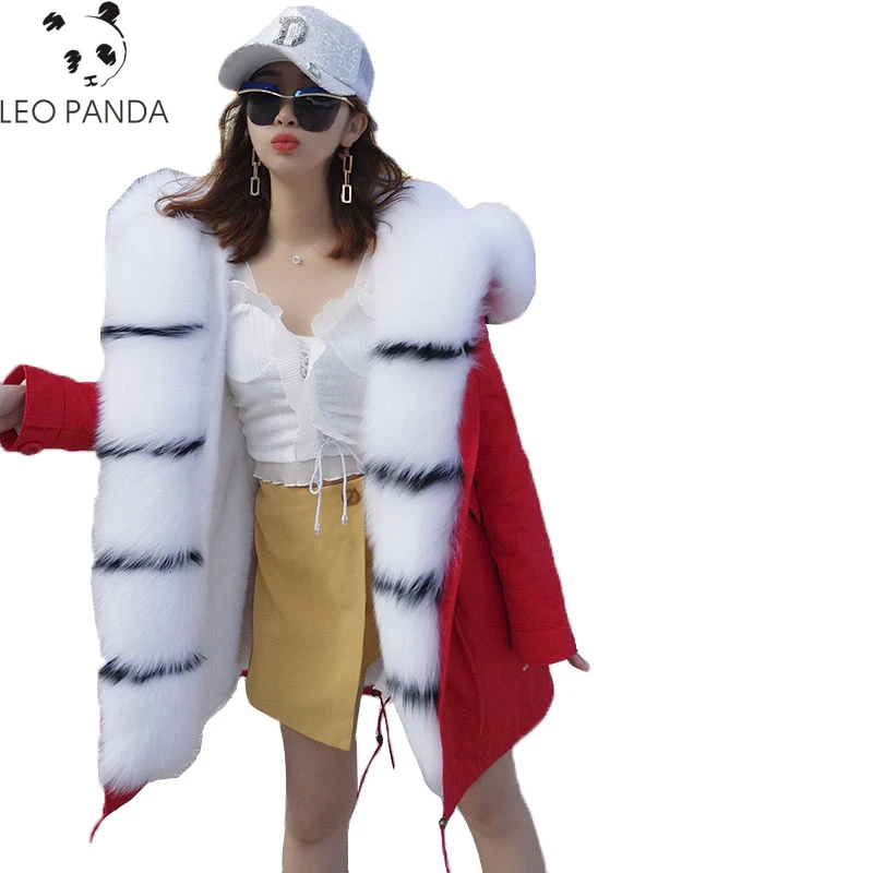 Winter New Fashion Women Long Sleeve Thicken Warm Hooded Zippers High quality Female Pockets Fox Fur Faux fur coat CY381