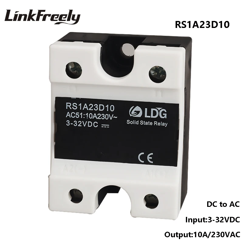 

RS1A23D10 Smart Mini Single 1 Phase Solid State Relay 10A 220V,Output 24-280VAC Input 5V 12V 24V DC AC SSR Relay Switch Board