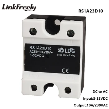 

RS1A23D10 Smart Mini Single 1 Phase Solid State Relay 10A 220V,Output 24-280VAC Input 5V 12V 24V DC AC SSR Relay Switch Board