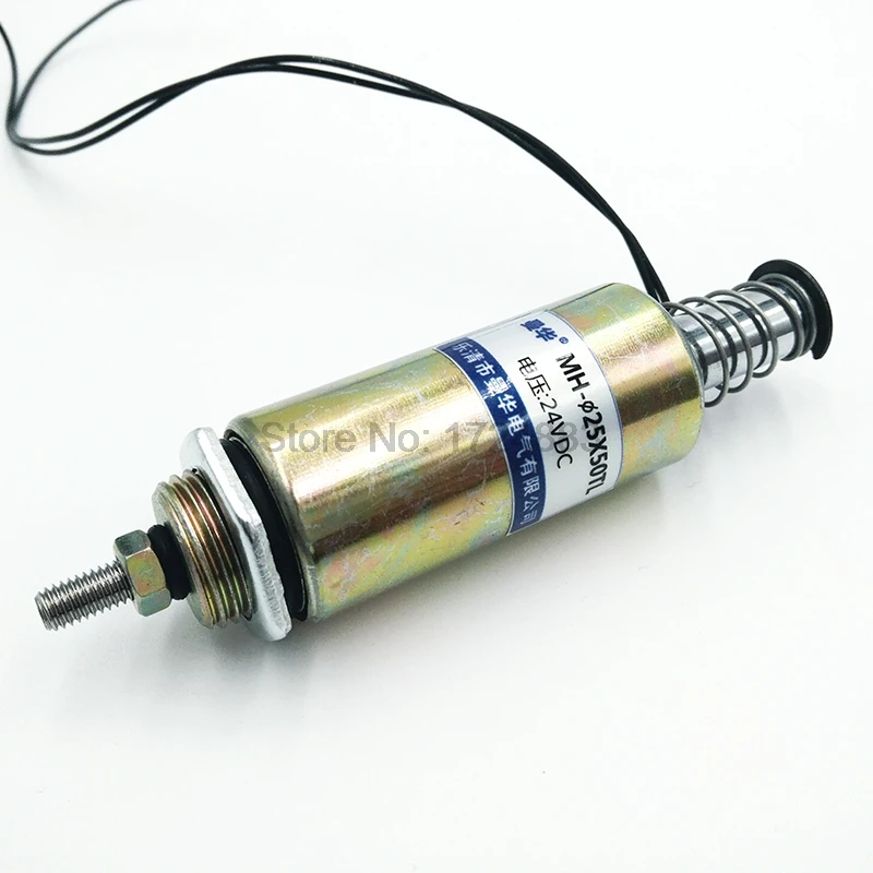 DC 12V Solenoid Electromagnet with Spring Return Push-Pull Type Tubular Electromagnet Electric Parts Magnetic Materials