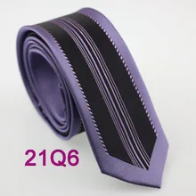 Yibei Coachella Тонкий Галстуки Тощий Фиолетовый Границы в Вертикальную Полоску Средства ухода за кожей шеи галстуки Тканые Cravatta узкий человек свадебные платья Средства ухода за кожей Шеи Галстук