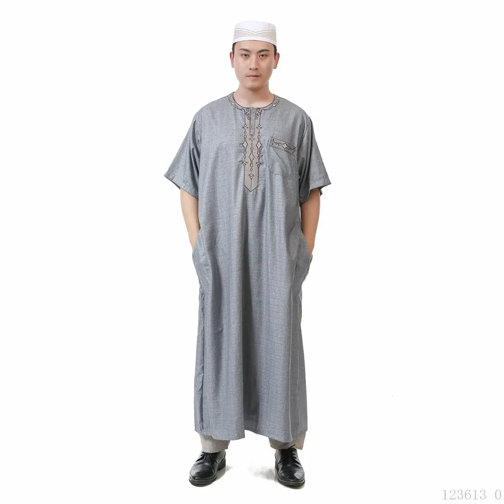 Арабские мусульманские мужские рубашки с коротким рукавом