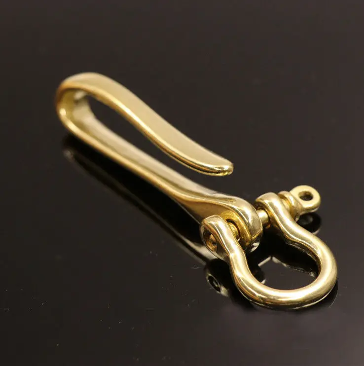 Медный латунный u-образный брелок ремень, крюк, зажим мужские металлические золотые брелки 3 размера брелок кольцо соединение Пряжка держатель аксессуар