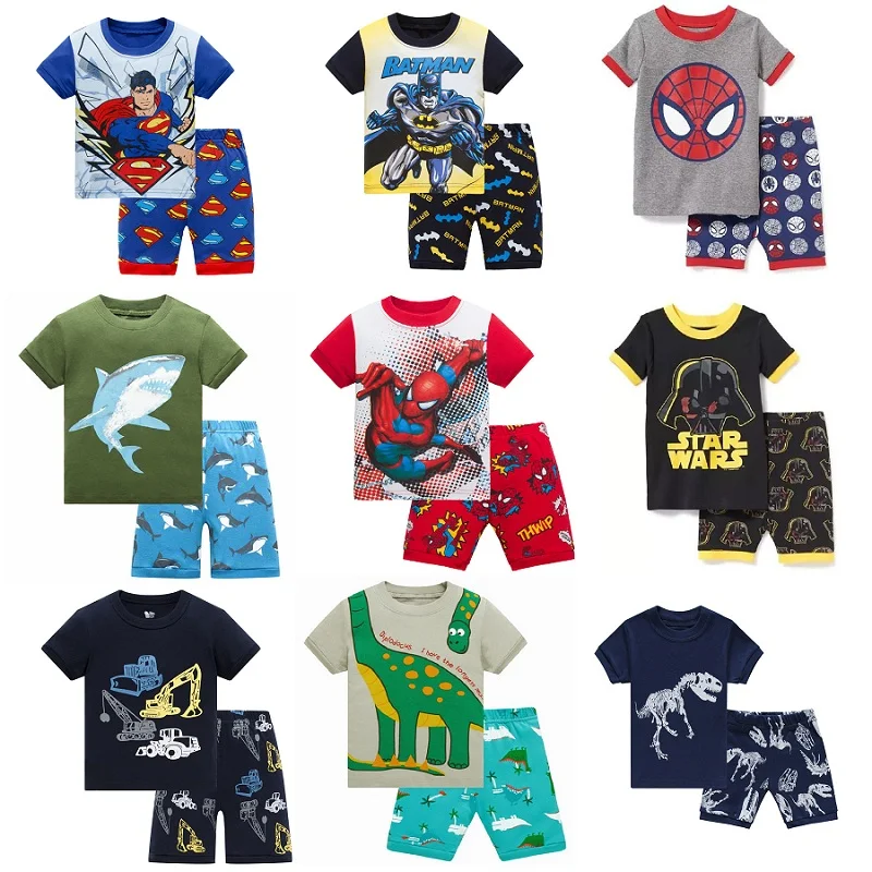 

2019 Hot Summer Kids Pajamas Baby Boys Clothing Cartoon Costume Short Sleeve Pijamas children Sleepwear Pajamas Sets