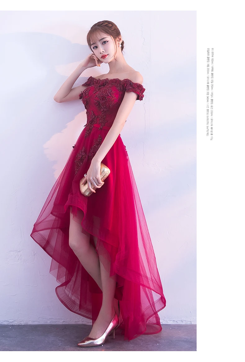 Sleeveless Off Shoulder Prom Dresses Boat Evening Gowns Real Photo LA6683