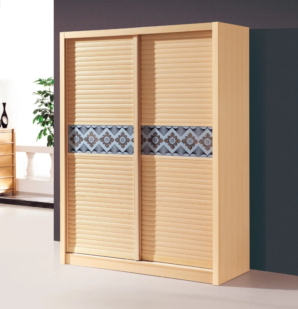 Chinese modern minimalist two goes door wardrobe sliding door wardrobe