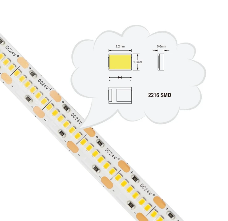 [Seven Neon] 5 м 31,5 Вт 2216 SMD Светодиодная лента DC24V Светодиодная лента 420 светодиодный/M CRI> 95 10 мм PCB Micro 2216 светодиодный гибкая лента высокой люмен