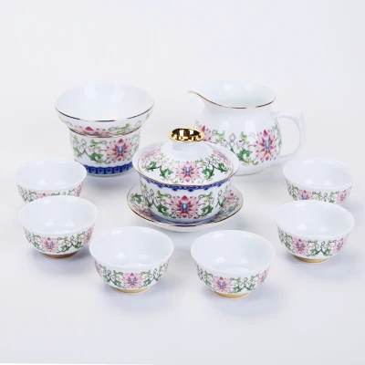 PINNY Цзиндэчжэнь, Китай голубой и белый фарфор китайский чайный набор кунг-фу чашка и блюдце винтажный керамический чайник - Цвет: C