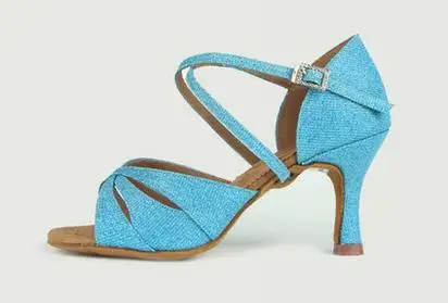 Обувь для латинских танцев женская обувь для сальсы BD 2363 Обувь для бальных танцев из натурального импортного атласа обувь сумка с мягкой подошвой Нескользящая обувь для латинских танцев Лидер продаж - Цвет: blue