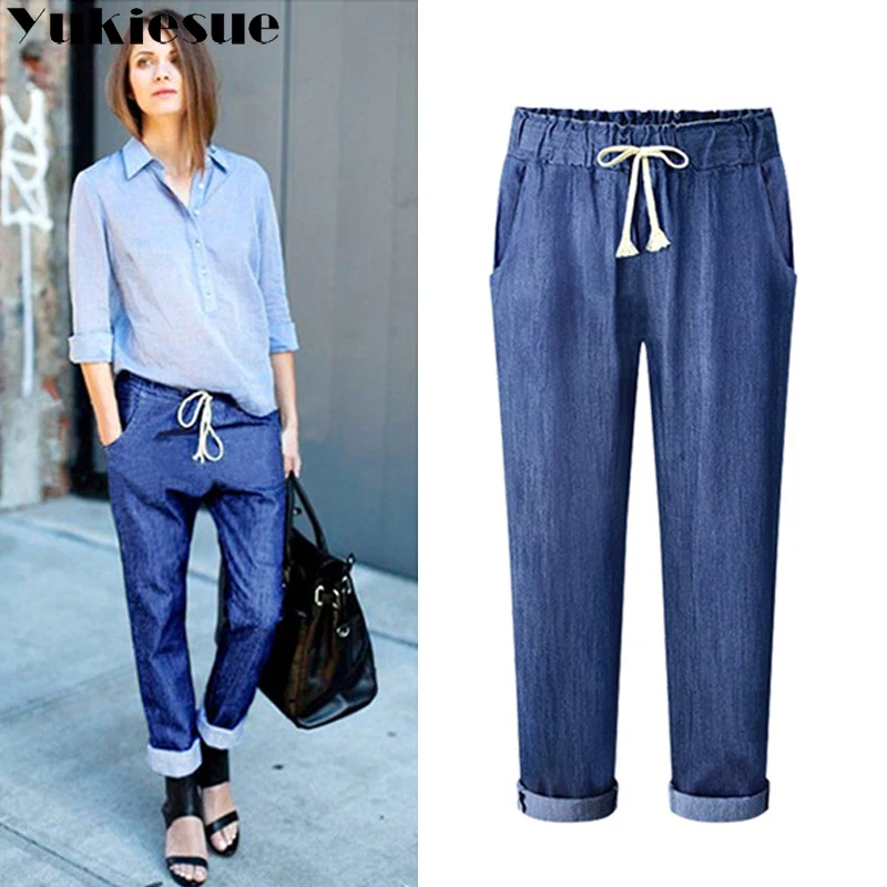 High waist Jeans for women plus size 6XL mom jeans trousers women loose denim harem pants female women's jeans femme mujer
