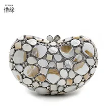 XIYUAN брендовая модная ручная Сумочка с кристаллами драгоценный камень высокого качества женские вечерние сумочки женские мини-сумки на плечо с цепочкой