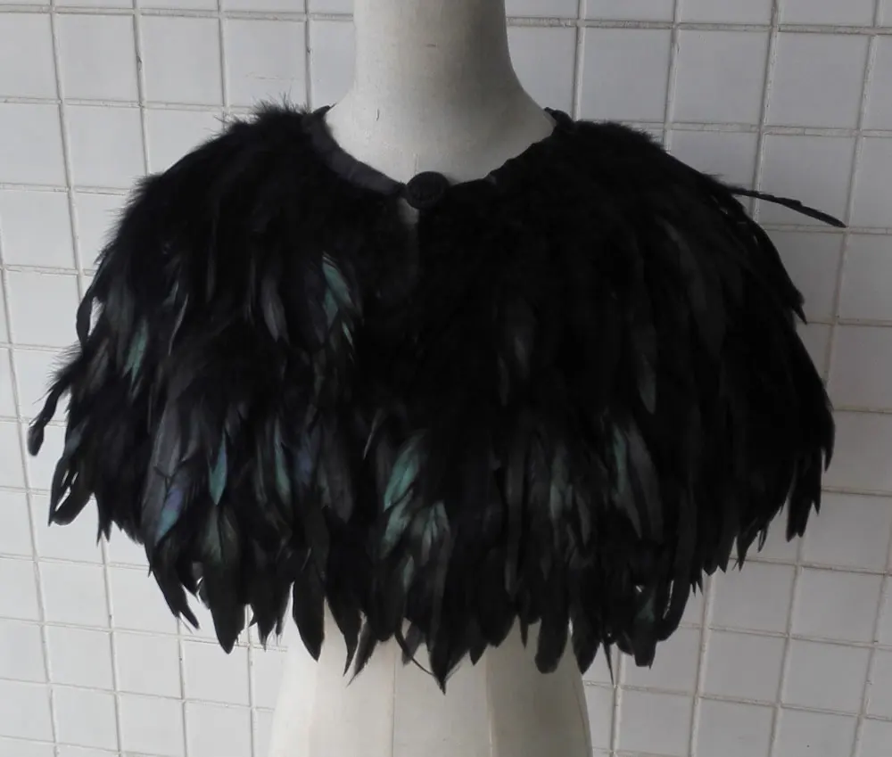 

Amazing rooster coque feather stole poncho # FC16014
