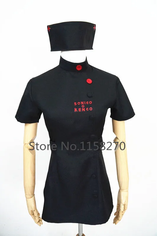 Super Sonico Black Little Devil костюм медсестры для Косплей| |