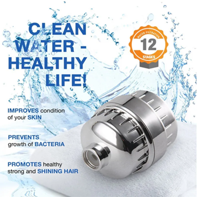 

Shower Filter High Output Premium Hard Water Softener With 2 Replacement 12 stage Cartridge Improves Skin And Hair Health