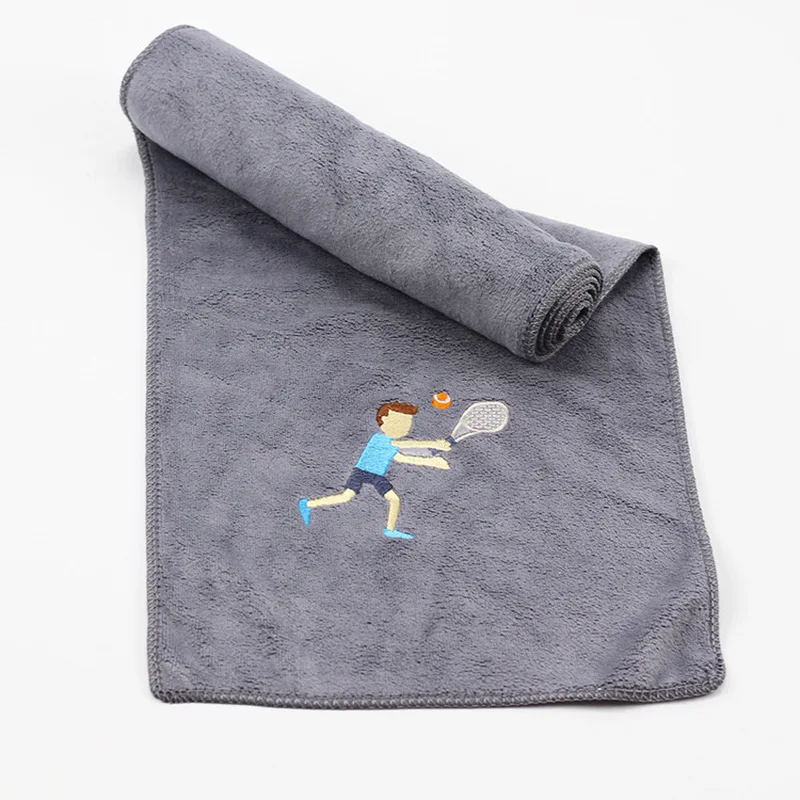 Длинное спортивное полотенце из микрофибры, мягкое впитывающее полотенце с вышивкой, подходит для занятий йогой, бега, велоспорта, 25x110 см