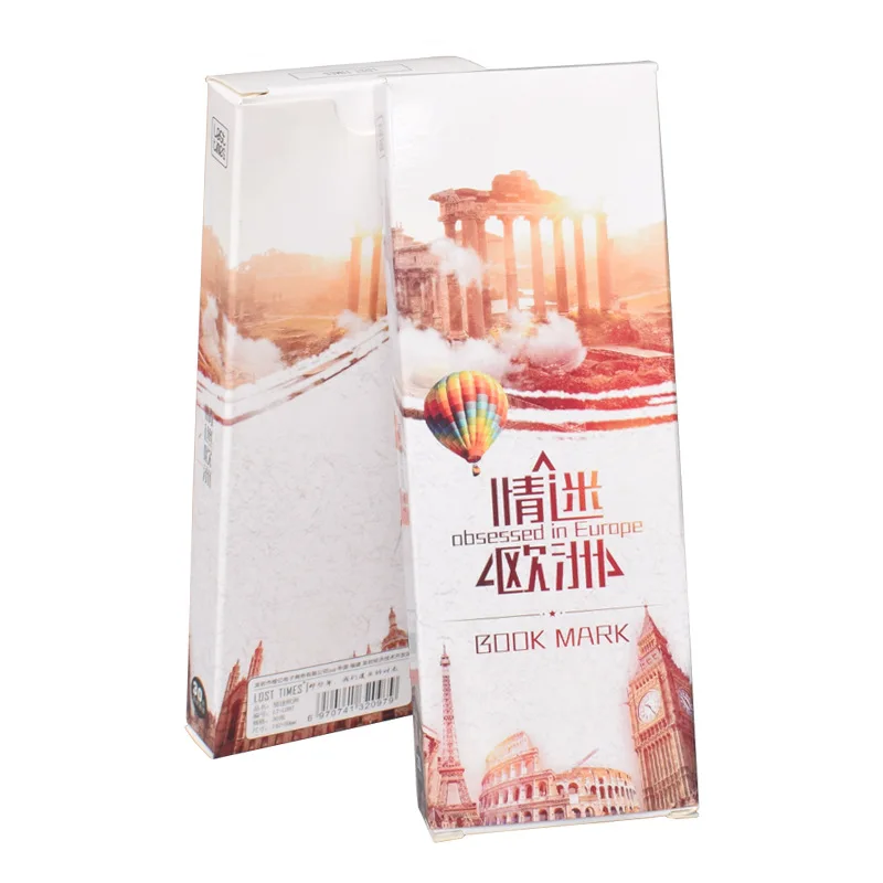 

30 Pcs/Set Love Europe Architecture Style Paper Bookmark Cartoon Book Holder Message Card Stationery Christmas Gift