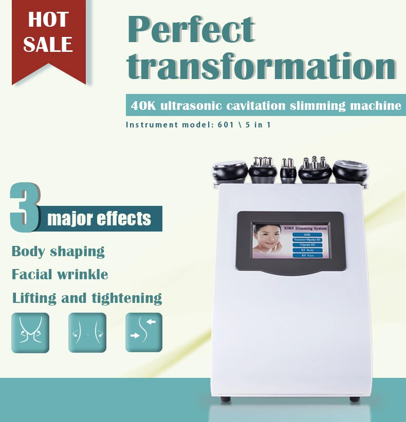

5 in 1 Ultrasonic Liposuction 40K Cavitation Vacuum RF Body Slimming Machine