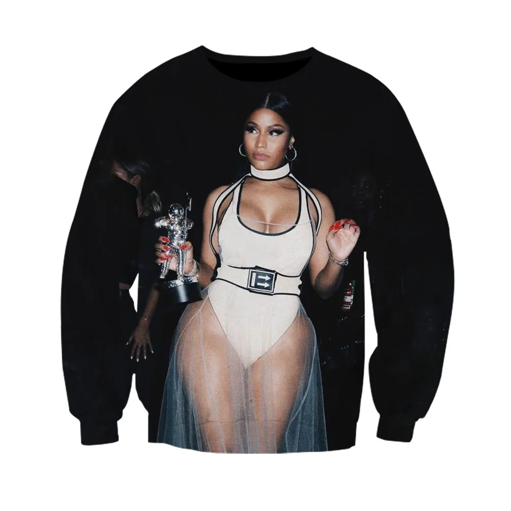 

New sweatshirt men 3D print nicki minaj at vmas spring autumn leisure workout wear black pullover clothes sweatshirts mens tops