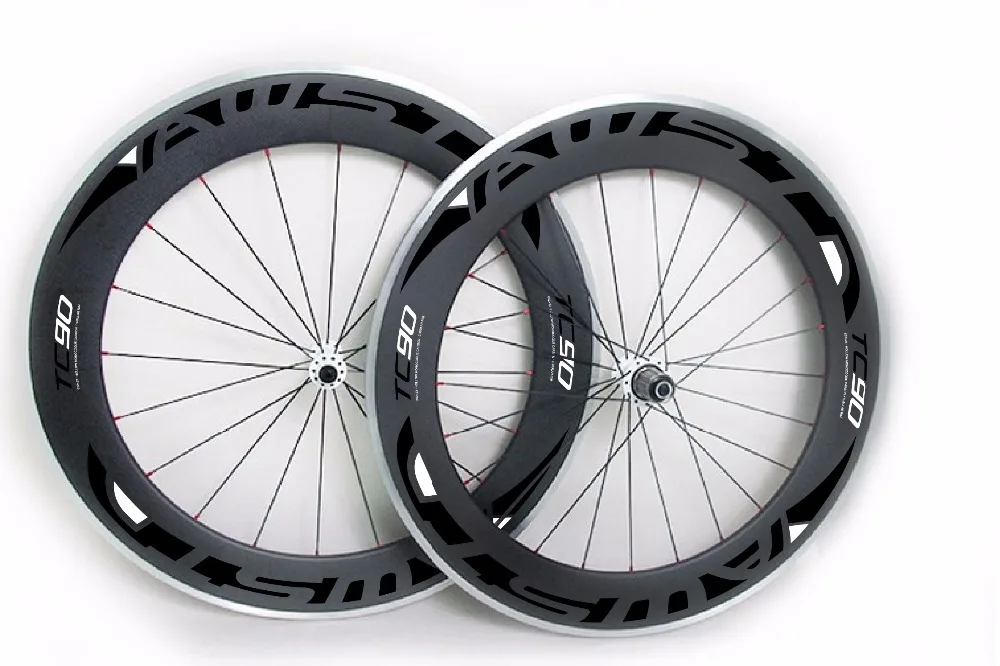 

Alloy braking surface 23mm Width U sharp 90mm Clincher carbon fibre Road wheels 700C Carbon Alloy Wheels 90mm