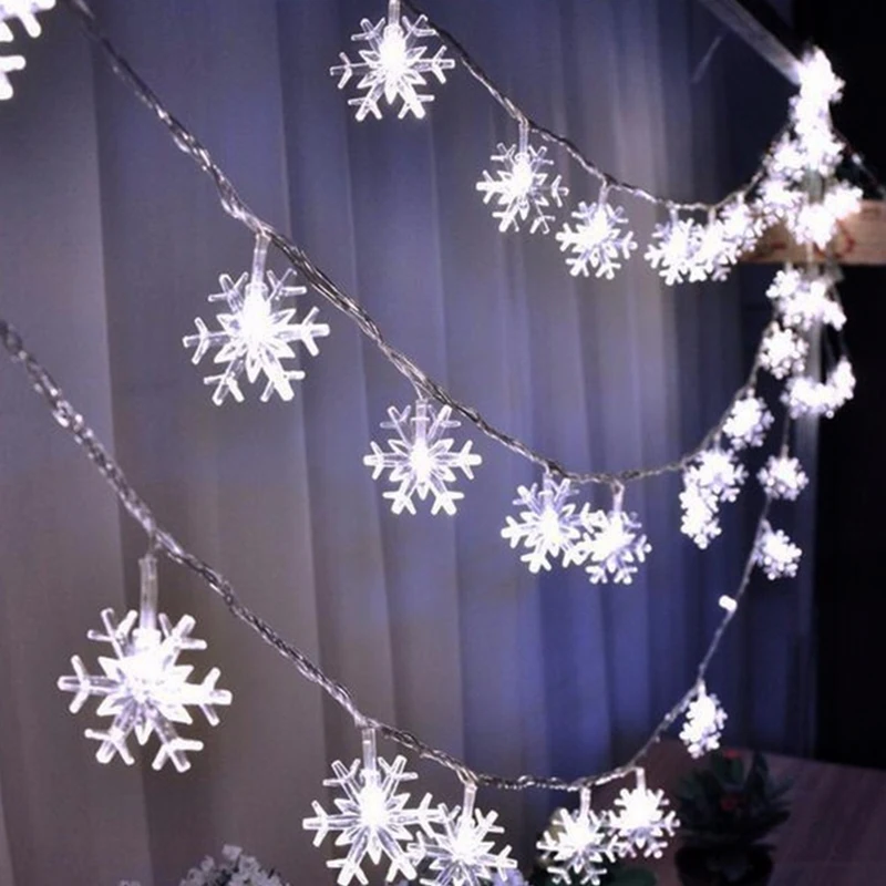 

10M 100Leds 220V Christmas Tree Snow Flakes Led String Fairy Light Xmas Party Home Wedding Garden Garland Christmas Decorations