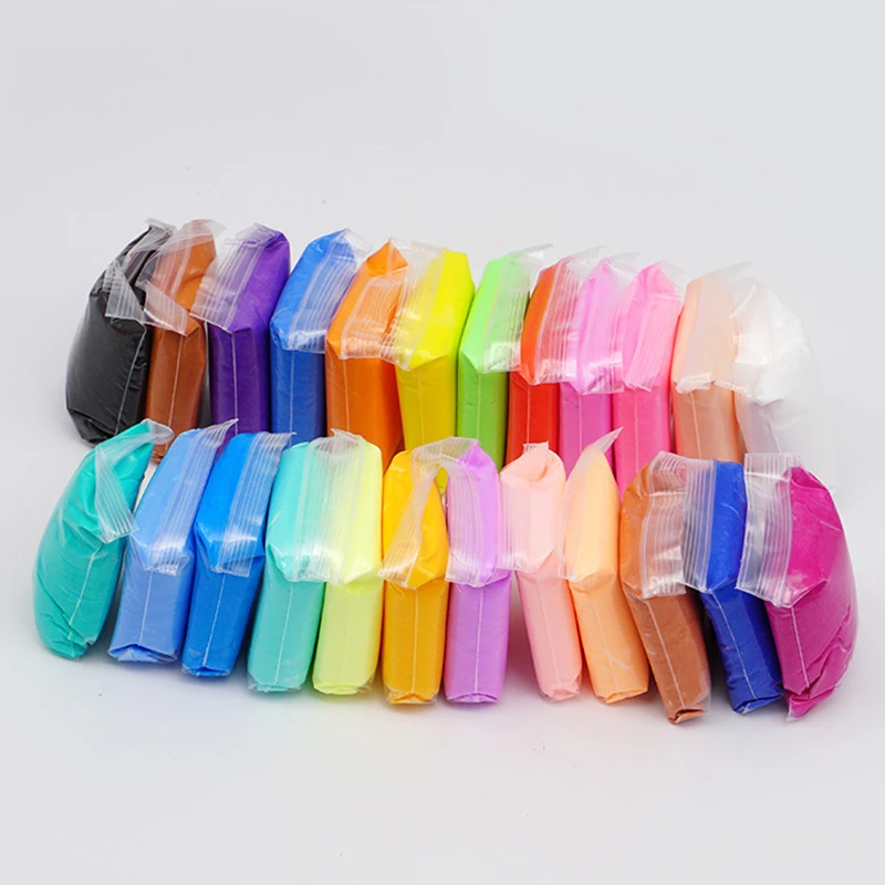 

24 Colors Light Clay Toy Foam Clay Slime Polymer DIY Soft Plasticine Playdough Education Craft Antistress Kids Toys for Children