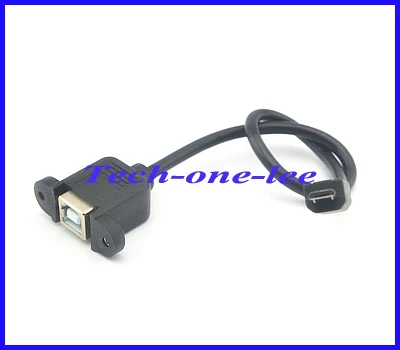 Удлинительный кабель USB Type-B гнездо-Micro 5Pin штекер USB-b F крепление на панель разъем