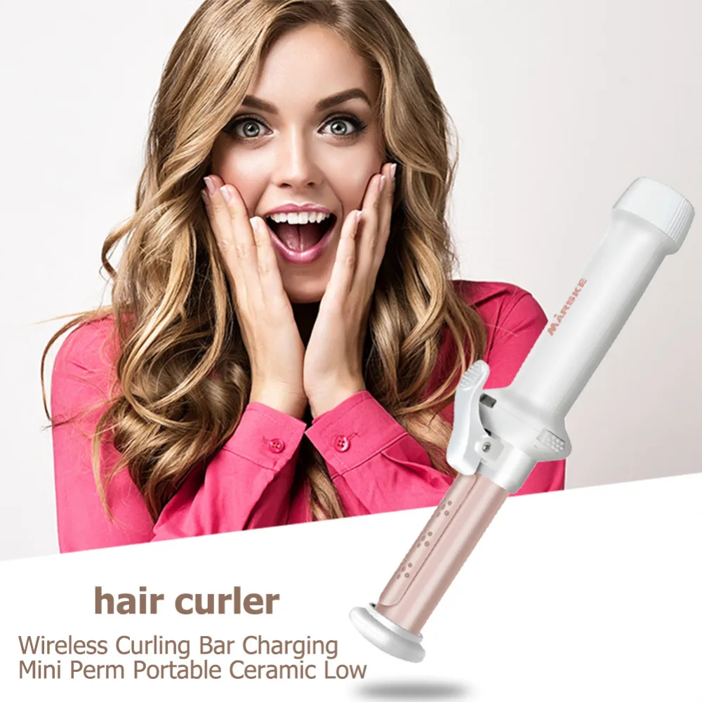 

MARSKE MS-5900 Rechargable Mini Curling Iron Cordless Ceramic USB Hair Curler Iron Curl Wand Roller Hairdressing Styling Tool