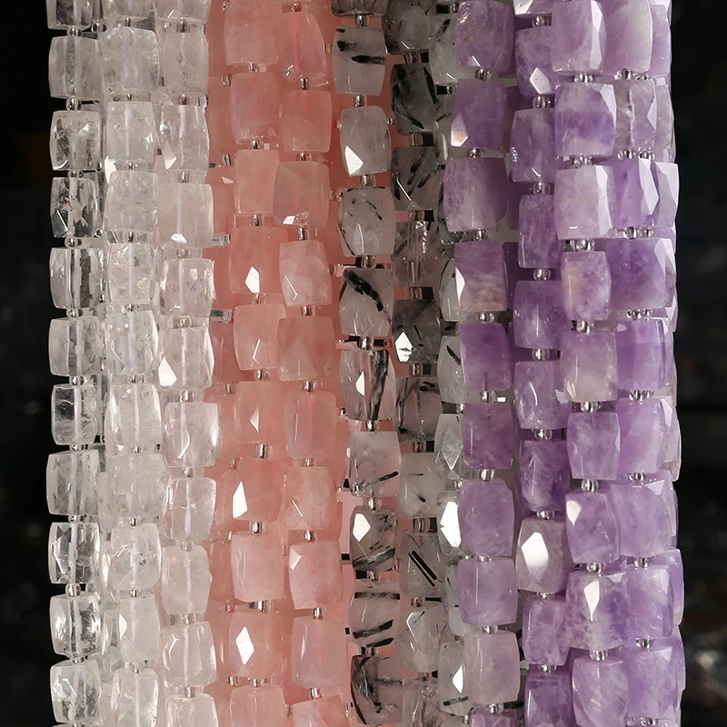 8X11 мм бусины из натурального камня цилиндрические Аквамарин для Аксессуары для ювелирных изделий DIY Шарм Браслеты ожерелье 7,5 дюймов