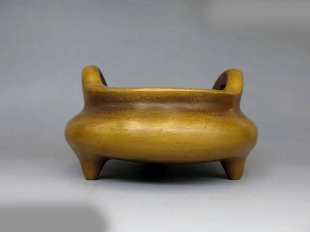 

DS China pure brass copper Plain Simple Incense burner censer Statue