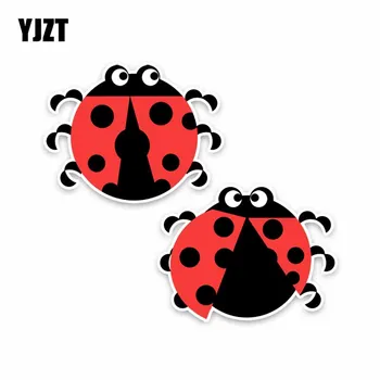 

YJZT 14CM*15.8CM Cute Animal Ladybug Decal PVC Motorcycle Car Sticker C29-0020