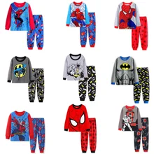 Детская одежда для мальчиков и девочек; пижамы для малышей; летний комплект одежды с изображением Железного человека, Капитана Америки, Человека-паука, Минни, Лаки; детская одежда для сна