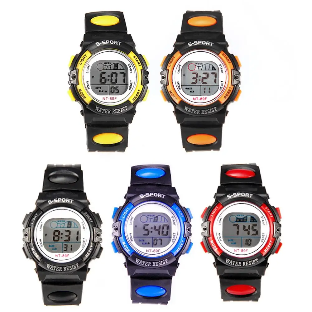 

2018 Popular Brand Luxury Multi-functional Children Sports Luminous LED Digital Date Alarm Wrist Watch
