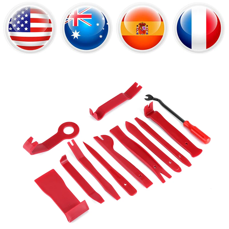 12pcs Set Car Dash Radio Audio Refitting Trim Removal Door Panel