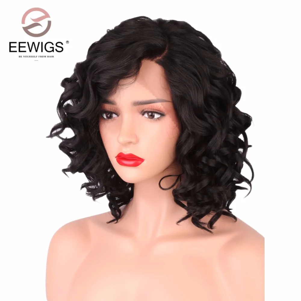 EEWIGS термостойкий короткий парик для чернокожих женщин свободная волна