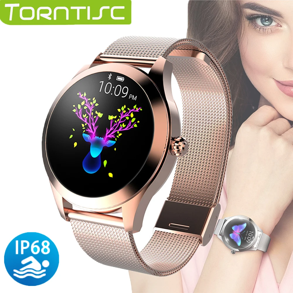 Torntisc KW10 женские Смарт-часы IP68 водонепроницаемый монитор сердечного ритма