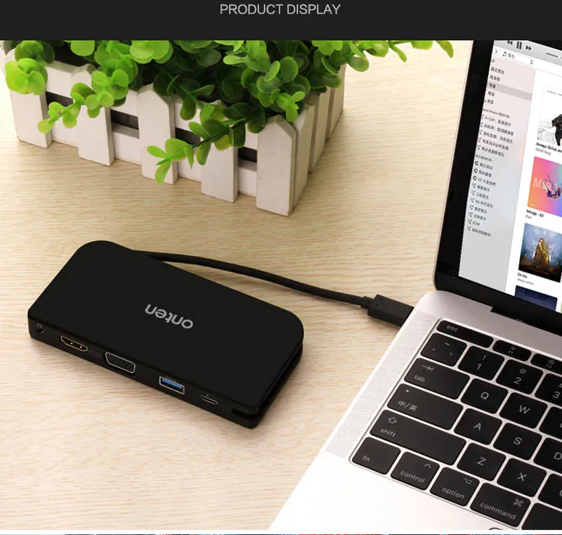 ONTEN USB C TYPE C к HDMI VGA USB 3,0 аудио-видео адаптер конвертер для Macbook Air Pro Google Chromebook Pixel к ТВ-проектору
