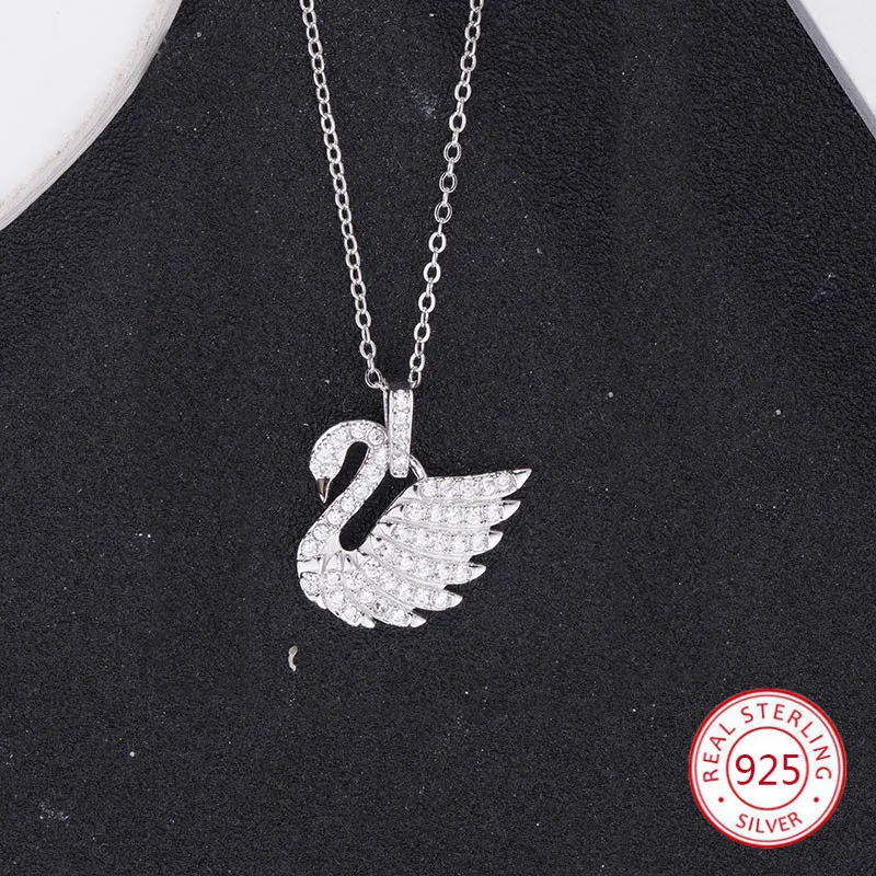 

925 sterling silver female necklace pendant fashion personality swan shape jewelry hot birthday gift 2019 new hot