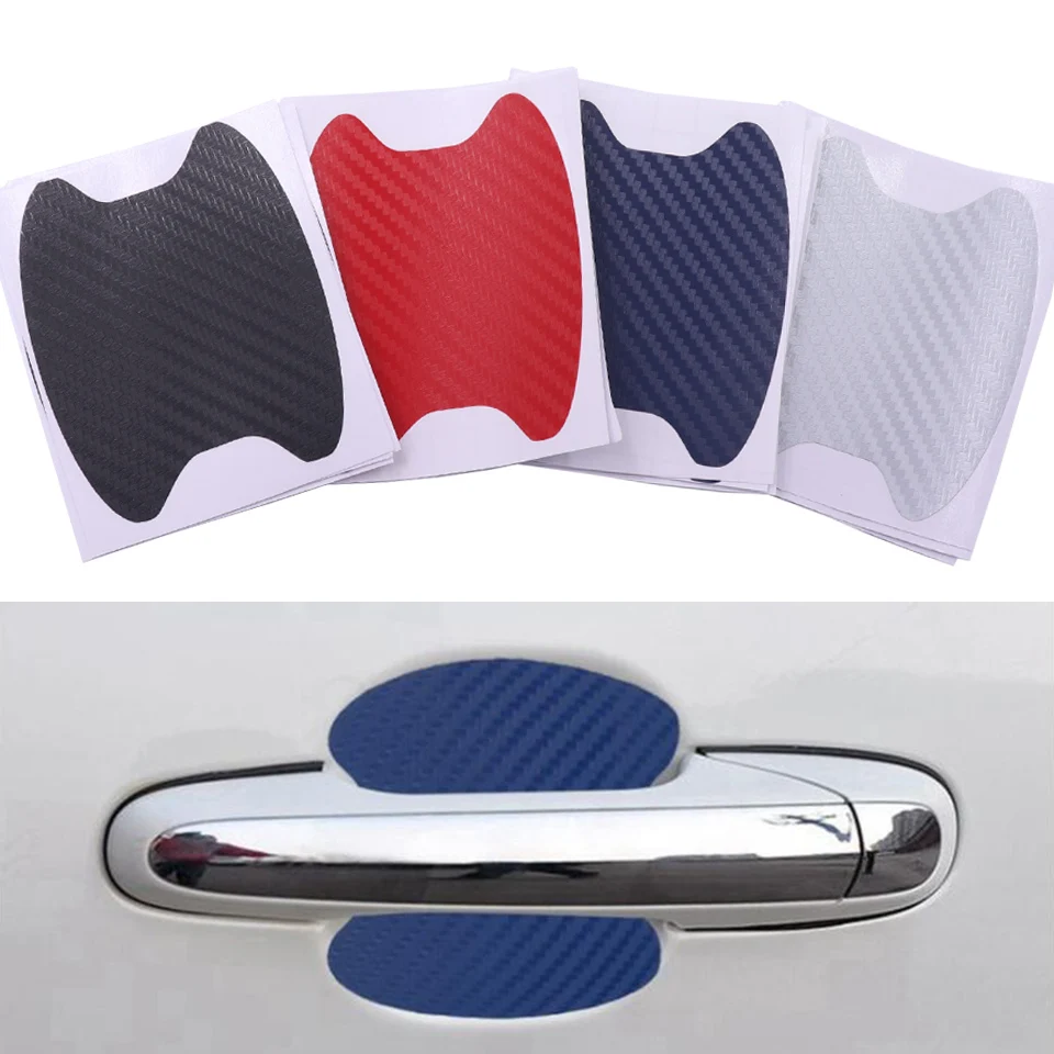 

4 Pieces / Set of Invisible Carbon Fiber Door Handle Scratch Protection Film Car Stickers Car Shape Decoration Accessories