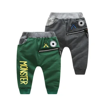 

High quality Boy girl Leisure harem fashion Sports pants cotton monster Trousers spring autumn toddler Comfortable kids clothes