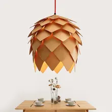 Современный ручной работы DIY деревянный подвесной светильник Pinecone подвесная деревянная лампа в виде артишока домашний декоративный светильник AC100-240V