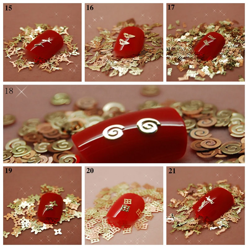 800 قطعة/الوحدة رقيقة صغيرة الموسيقى ملاحظة إلكتروني لو تذهب نمط معدن الذهب مسمار الفن الترتر شريحة زينة DIY مجموعة أو مزيج عجلة