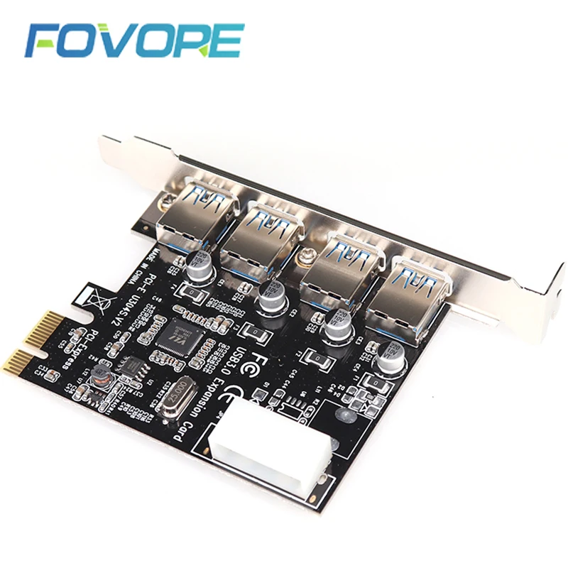 USB 3,0 PCI express карта расширения 4 порта USB 3,0 PCI-e PCIe адаптер USB3.0 5 Гбит/с скорость для рабочего стола win 10 цена