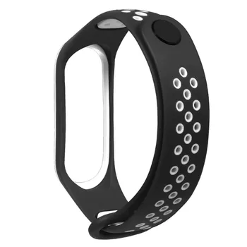 

Strap Replacement Waterproof Anti-Lost Double Color Silicone Bracelet for Xiaomi Mi Band 3 -Drop