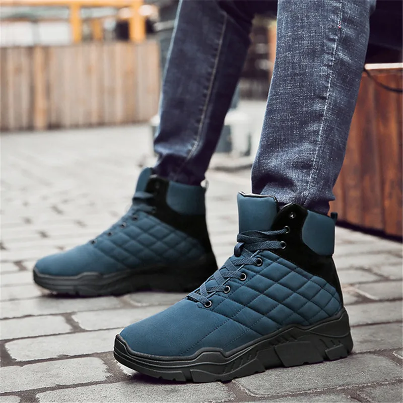 

Men boots winter shoes men ankle boots Waterproof Non-slip warm plush flat men snow boots