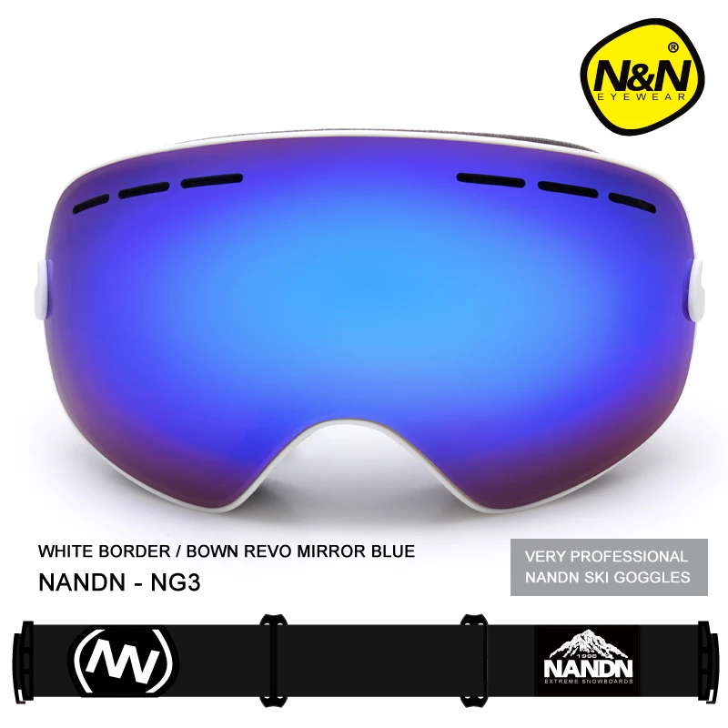 NANDN الثلوج تزلج نظارات الرجال النساء مزدوجة طبقات UV400 مكافحة الضباب كبيرة قناع للتزلج نظارات التزلج الثلوج على الجليد نظارات