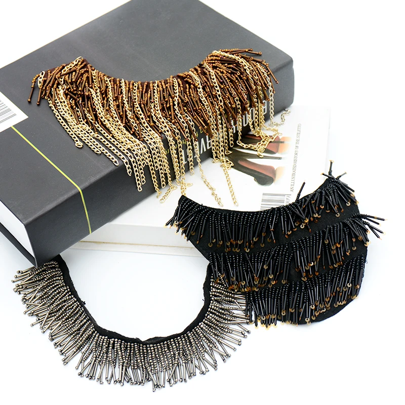

1pcsHandmade big size jewelery tassel big shoulder brooch epaulet /epaulettes spikes/escapulario blazer accessories/pin