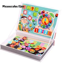 ZH 1 шт. новые деревянные детские игрушки многофункциональная обучающая коробка Зодиак животное магнитная орфографическая доска-головоломка подарок