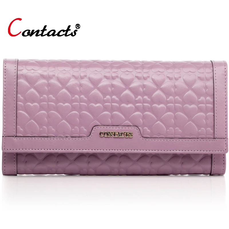 

CONTACT'S Wallet Women Fashion Purses Female Genuine Leather Wallets Card Holder Designer Ladies Wallets Money Bag Women Purse